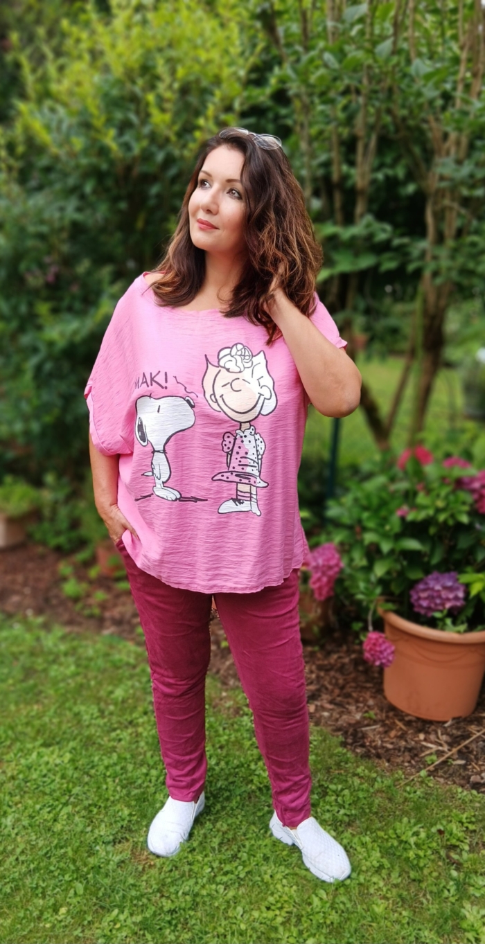 Jogpant magenta mit Snoopy